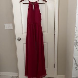 Azazie Mallory burgundy bridesmaid dress.